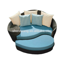 comfortable garden sun bed wicker rattan chaise lounge with ottoman
